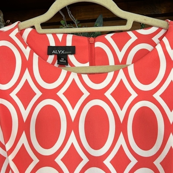 ALYX Soft Coral/White Design Stretch Twill Sleeveless Shift Dress, Sz 14, GUC. - Picture 4 of 8